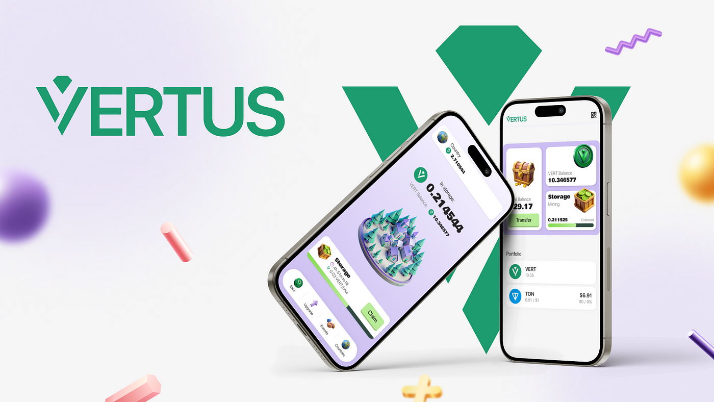 Крипто игра Vertus интерфейс